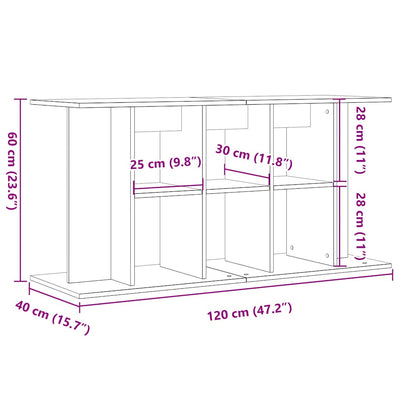 Aquariumständer Altholz-Optik 120x40x60 cm Holzwerkstoff