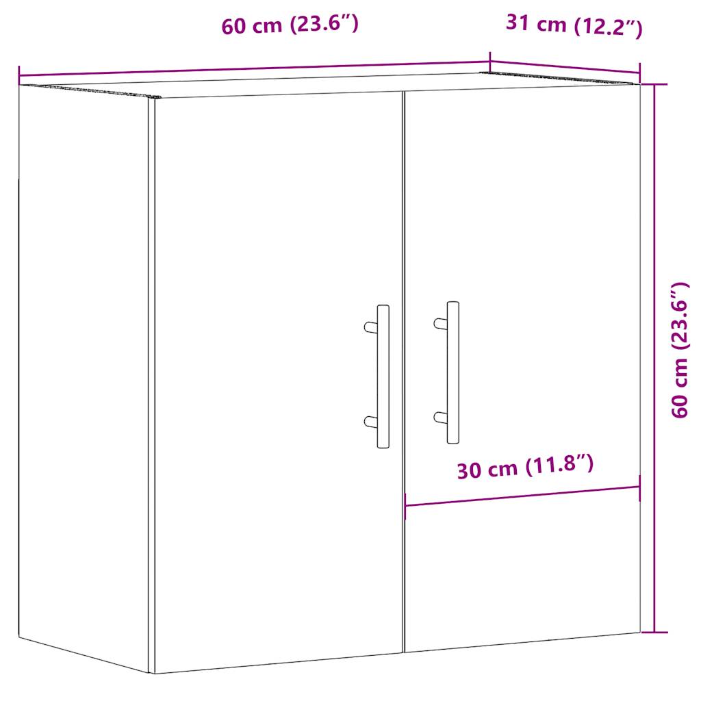 Wandschrank Altholz-Optik 60x31x60 cm Holzwerkstoff