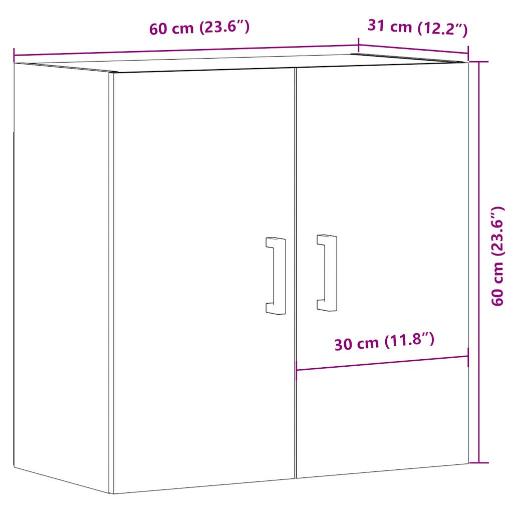 Wandschrank Artisan-Eiche 60x31x60 cm Holzwerkstoff