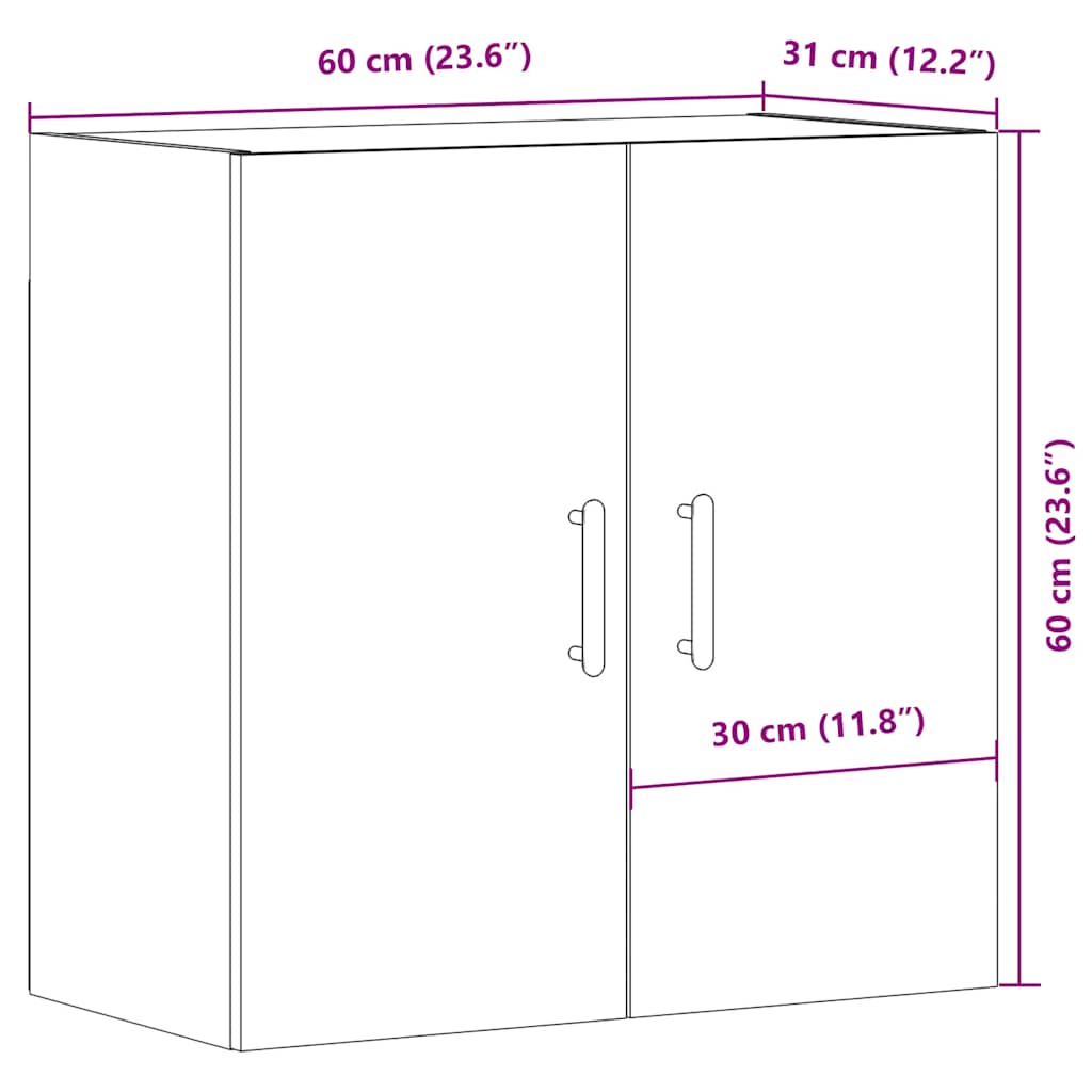 Wandschrank Artisan-Eiche 60x31x60 cm Holzwerkstoff