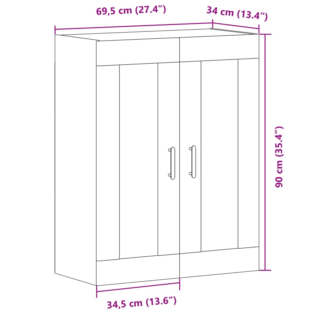 Sideboard Altholz-Optik 69,5x34x90 cm Holzwerkstoff