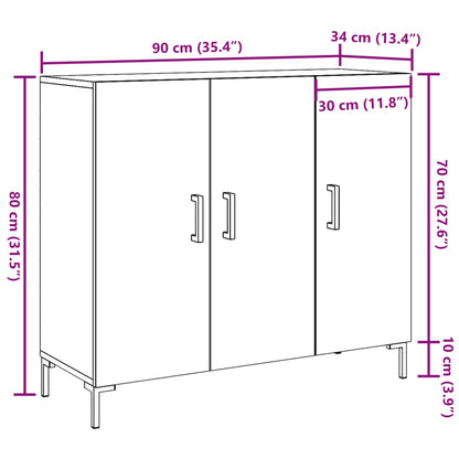 Sideboard Artisan-Eiche 90x34x80 cm Holzwerkstoff