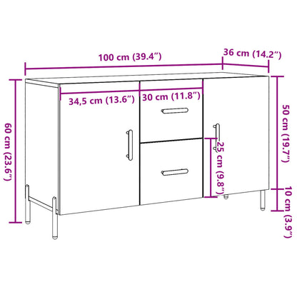 Sideboard Artisan-Eiche 100x36x60 cm Holzwerkstoff