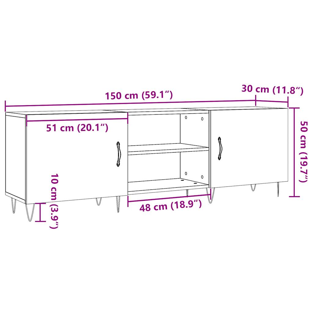 TV-Schrank Artisan-Eiche 150x30x50 cm Holzwerkstoff