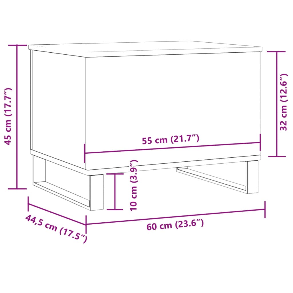 Couchtisch Artisan-Eiche 60x44,5x45 cm Holzwerkstoff