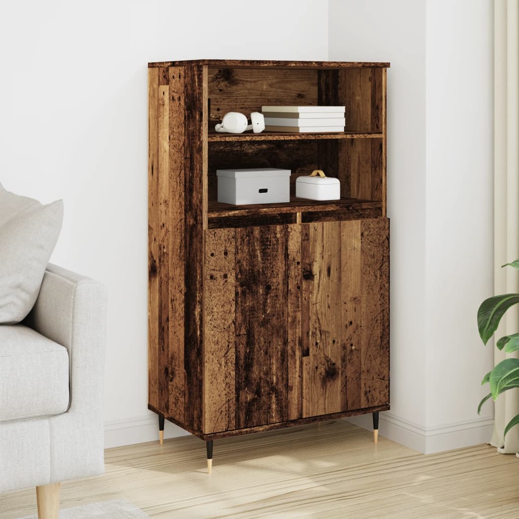 Highboard Altholz-Optik 60x36x110 cm Holzwerkstoff