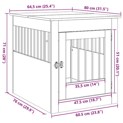 Hundekäfig im Möbelstil Altholz-Optik 64,5x80x71 cm