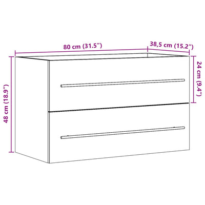 Waschbeckenunterschrank Altholz-Optik 80x38,5x48 cm