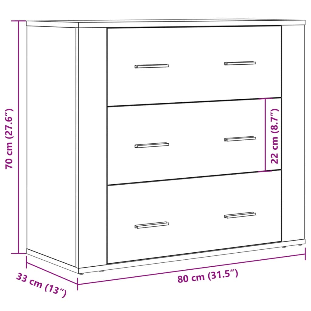 Sideboard Altholz-Optik 80x33x70 cm Holzwerkstoff