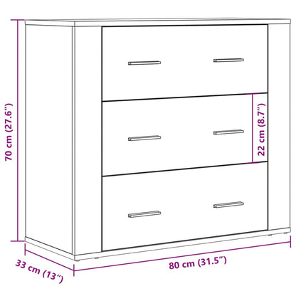 Sideboard Artisan-Eiche 80x33x70 cm Holzwerkstoff