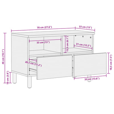 TV-Schrank Schwarz 70x33x46 cm Holzwerkstoff