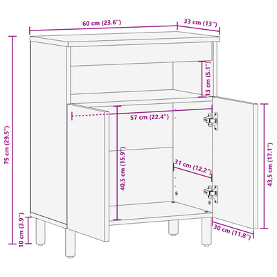 Sideboard Schwarz 60x33x75 cm Holzwerkstoff