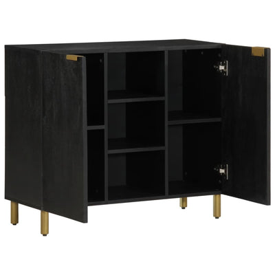 Sideboard Schwarz 90x35x75 cm Holzwerkstoff