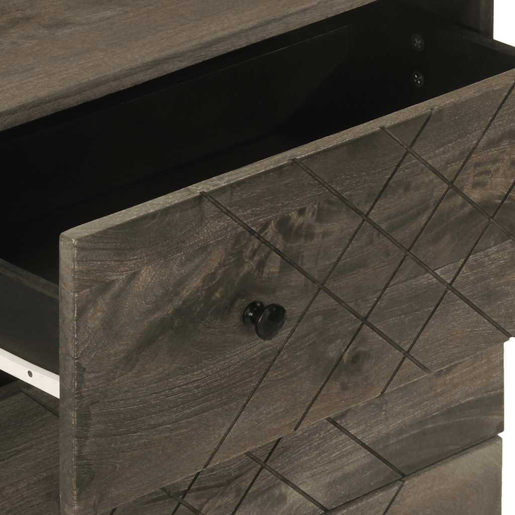 Sideboard Schwarz 60x33x75 cm Massivholz Mango