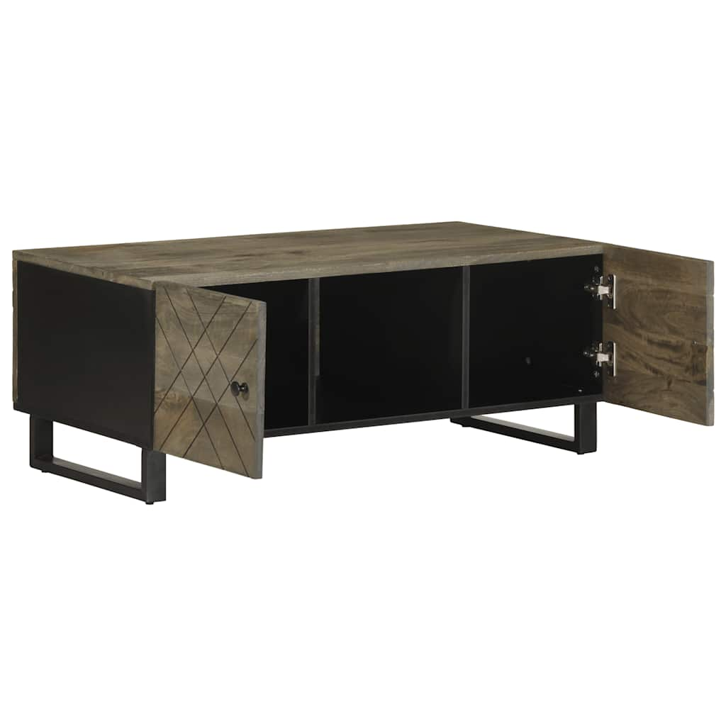 Couchtisch Schwarz 100x54x40 cm Massivholz Mango