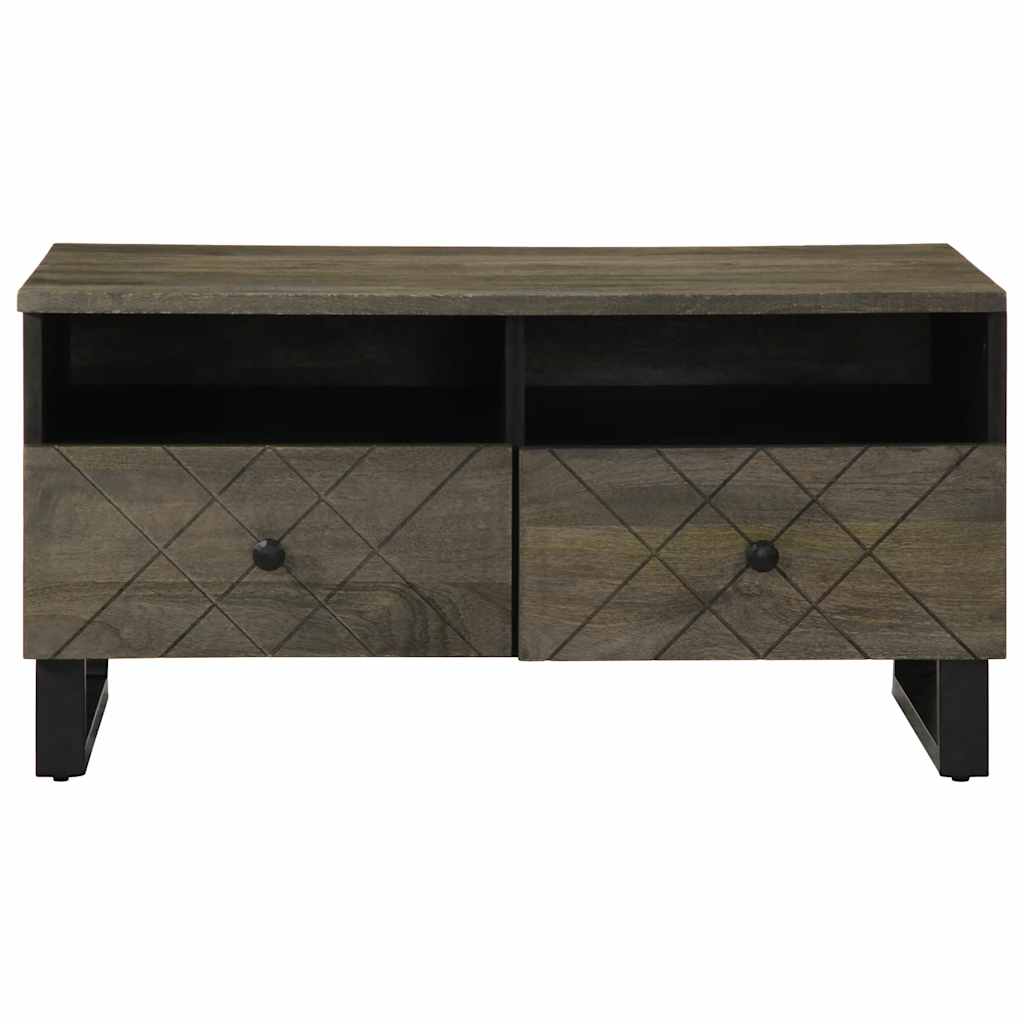 Couchtisch Schwarz 80x54x40 cm Massivholz Mango