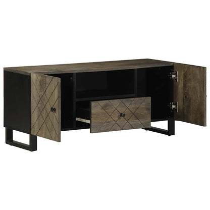 TV-Schrank Schwarz 105x33x46 cm Massivholz Mango