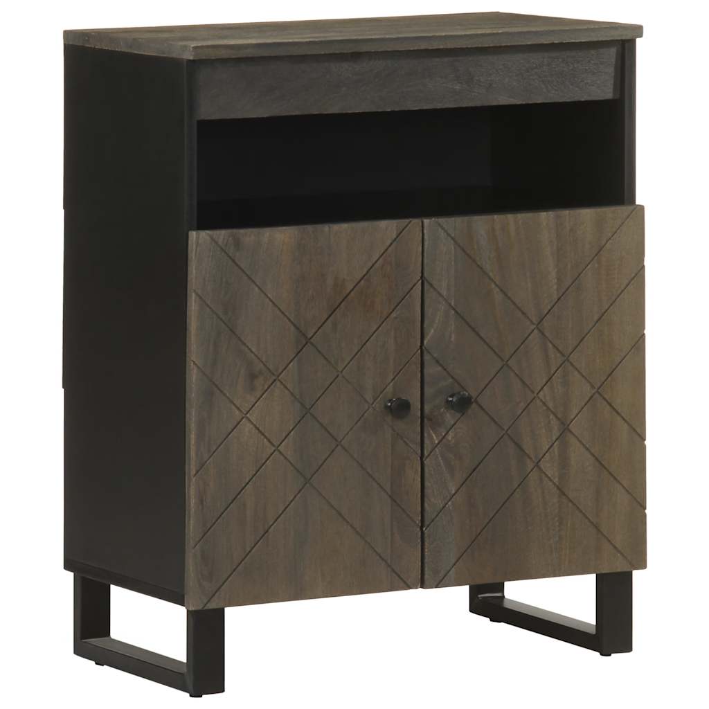 Sideboard Schwarz 60x33x75 cm Massivholz Mango