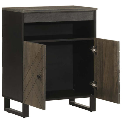 Sideboard Schwarz 60x33x75 cm Massivholz Mango