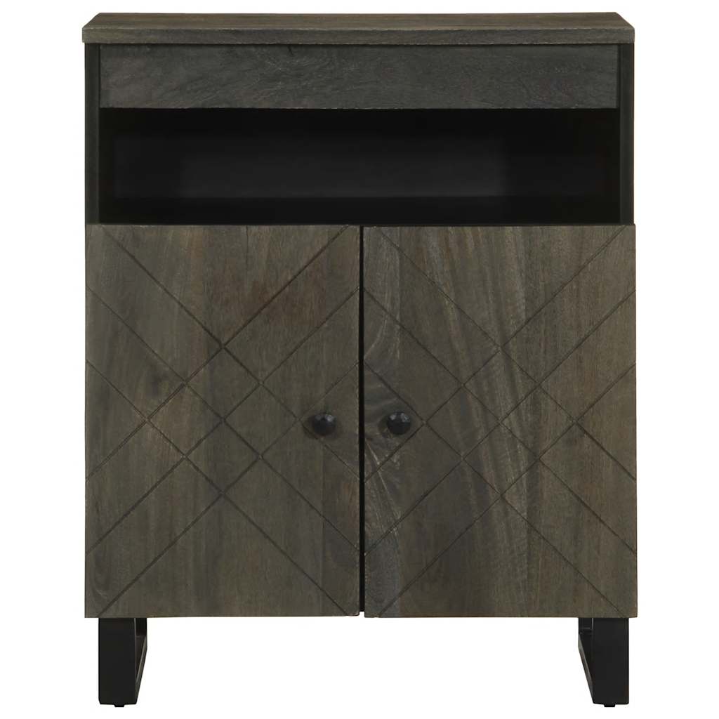 Sideboard Schwarz 60x33x75 cm Massivholz Mango