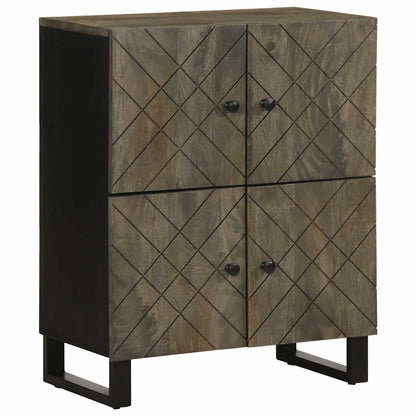 Sideboard Schwarz 60x33x75 cm Massivholz Mango