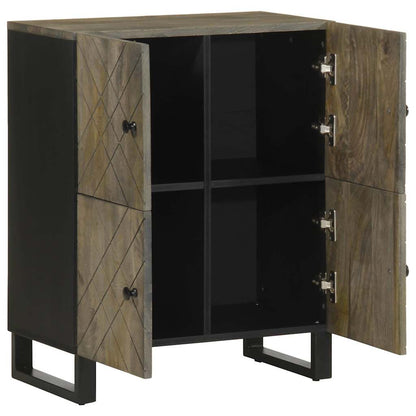 Sideboard Schwarz 60x33x75 cm Massivholz Mango