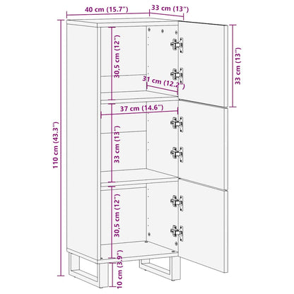 Highboard 40x33x110 cm Massivholz Mango