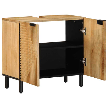 Waschbeckenunterschrank Braun 62x33x58 cm Massivholz Mango