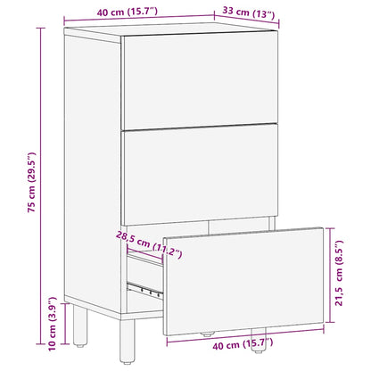 Sideboard Braun 40x33x75 cm Massivholz Mango