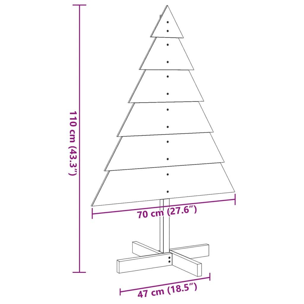 Weihnachtsbaum zum Schmücken 110 cm Massivholz