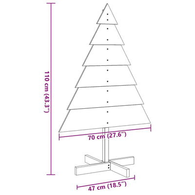 Weihnachtsbaum zum Schmücken 110 cm Massivholz