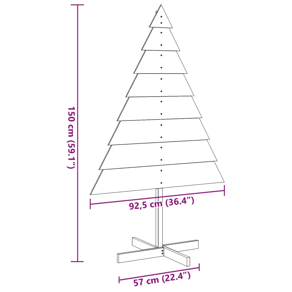 Weihnachtsbaum zum Schmücken 150 cm Massivholz