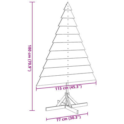 Weihnachtsbaum zum Schmücken 180 cm Massivholz