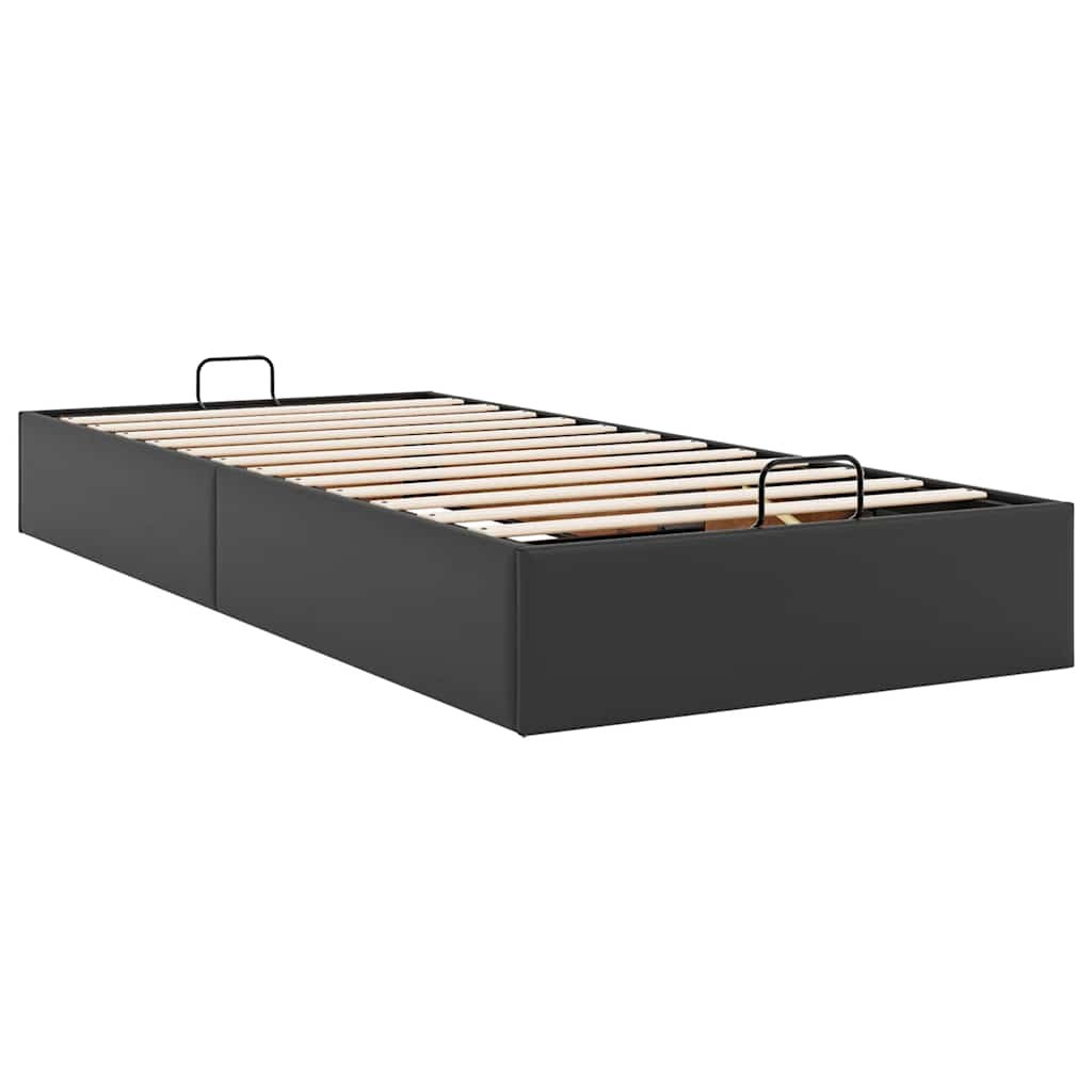 Ottoman-Bett ohne Matratze Schwarz 90x200 cm Kunstleder