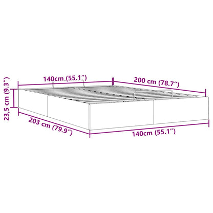 Ottoman-Bett ohne Matratze Weiß 140x200 cm Kunstleder