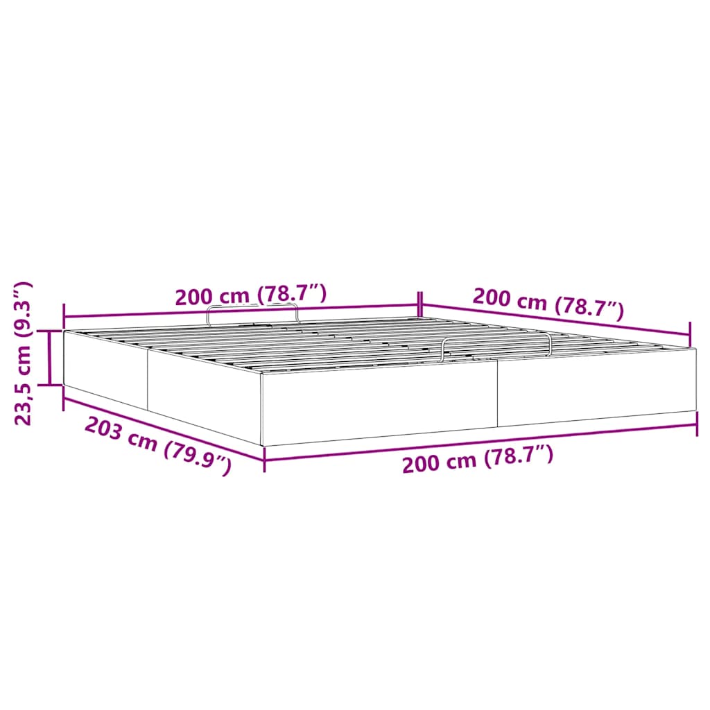 Ottoman-Bett ohne Matratze Weiß 200x200 cm Kunstleder