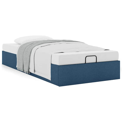 Ottoman-Bett ohne Matratze Blau 80x200 cm Stoff