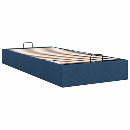 Ottoman-Bett ohne Matratze Blau 80x200 cm Stoff