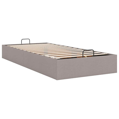 Ottoman-Bett ohne Matratze Taupe 90x190 cm Stoff