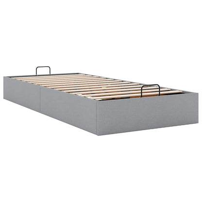 Ottoman-Bett ohne Matratze Hellgrau 100x200 cm Stoff