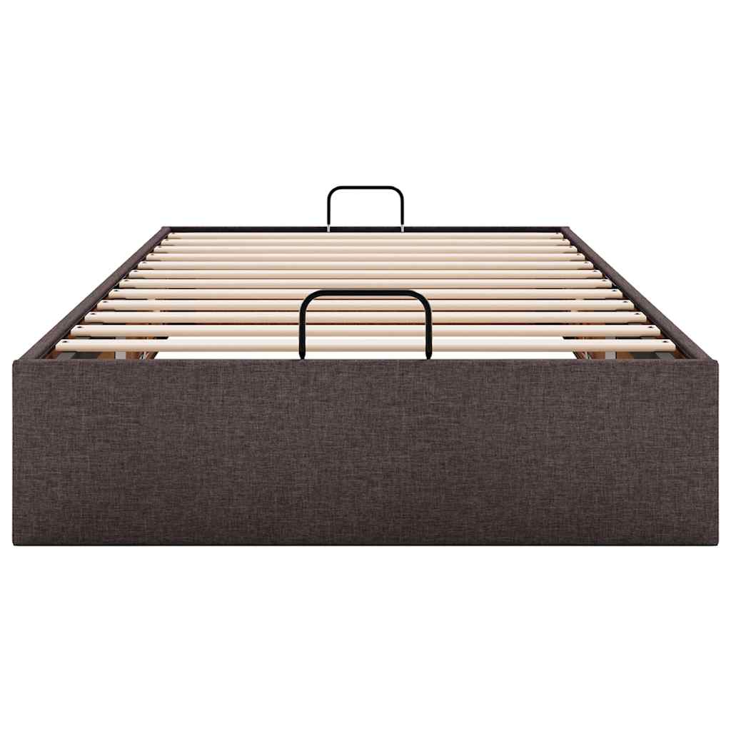 Ottoman-Bett ohne Matratze Dunkelbraun 100x200 cm Stoff