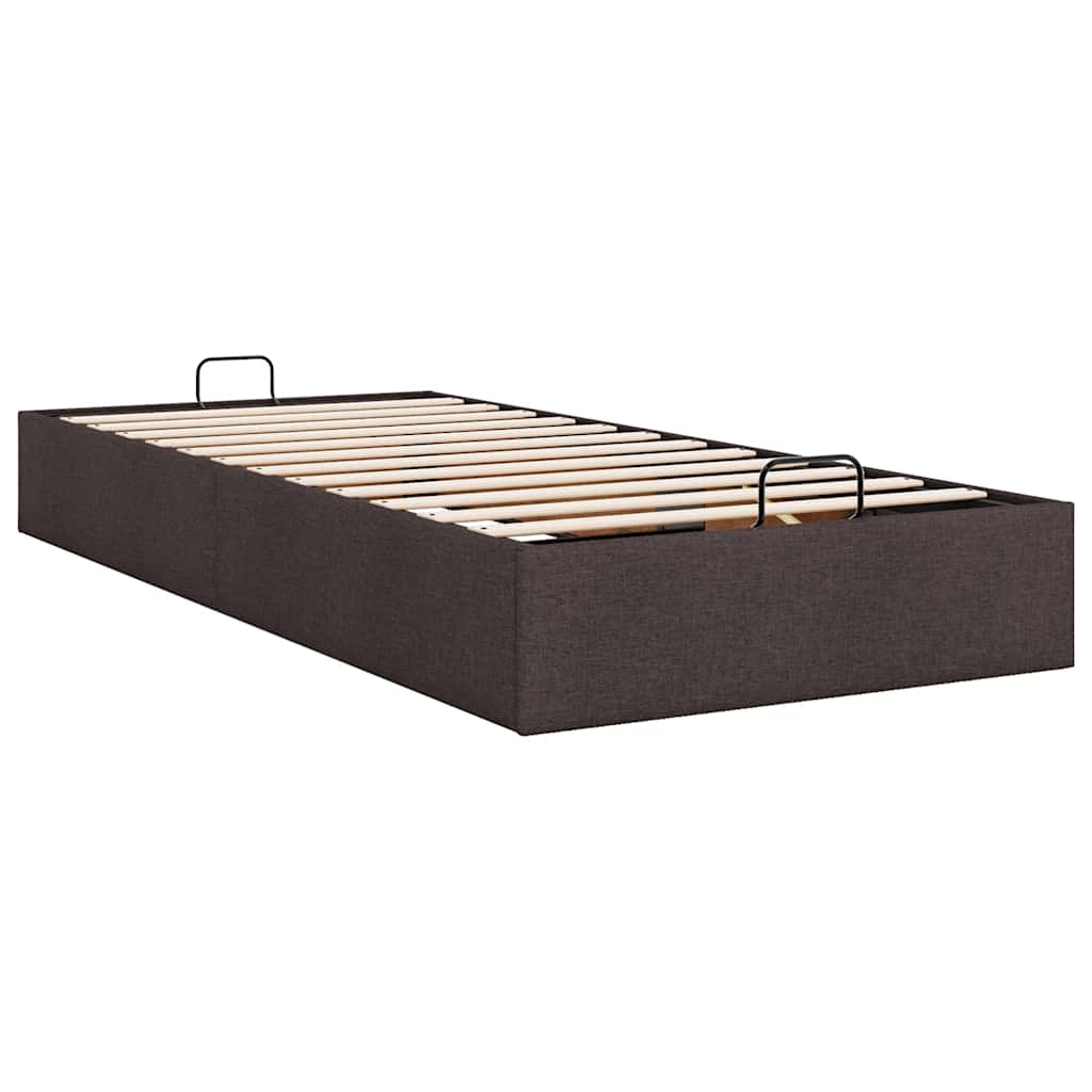 Ottoman-Bett ohne Matratze Dunkelbraun 100x200 cm Stoff