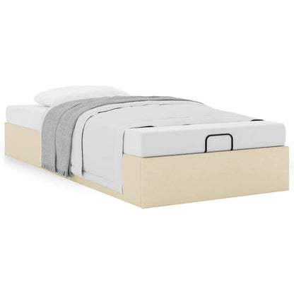 Ottoman-Bett ohne Matratze Creme 100x200 cm Stoff