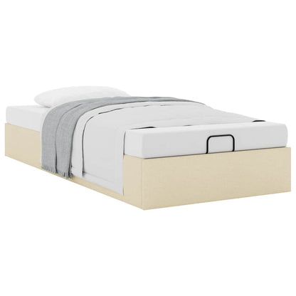 Ottoman-Bett ohne Matratze Creme 100x200 cm Stoff