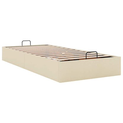 Ottoman-Bett ohne Matratze Creme 100x200 cm Stoff