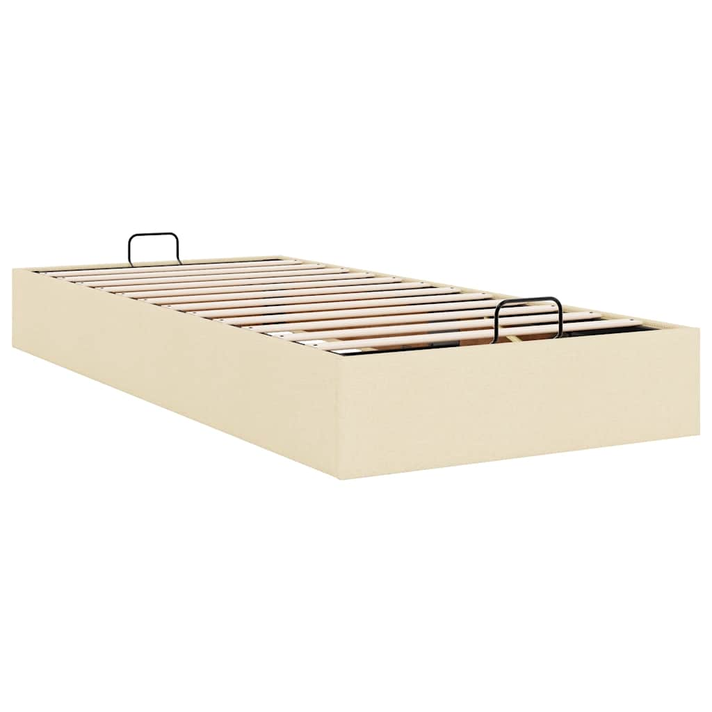 Ottoman-Bett ohne Matratze Creme 100x200 cm Stoff