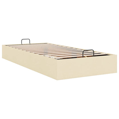 Ottoman-Bett ohne Matratze Creme 100x200 cm Stoff