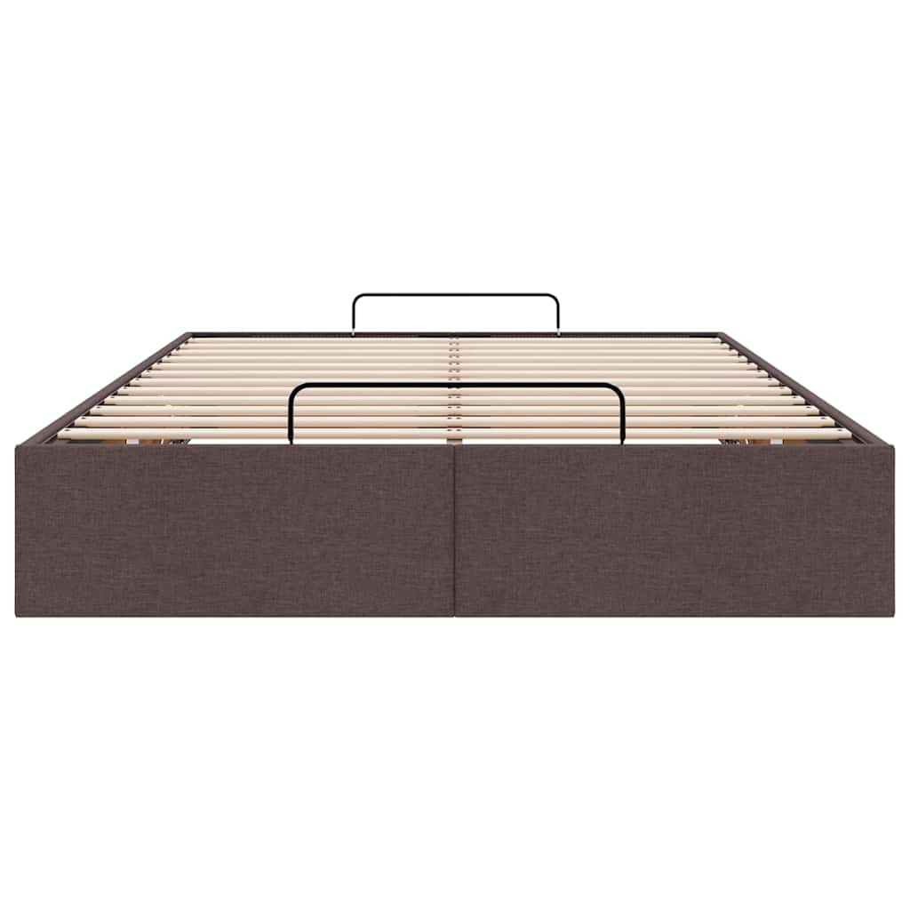 Ottoman-Bett ohne Matratze Dunkelbraun 120x190 cm Stoff