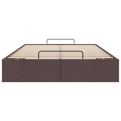 Ottoman-Bett ohne Matratze Dunkelbraun 120x190 cm Stoff