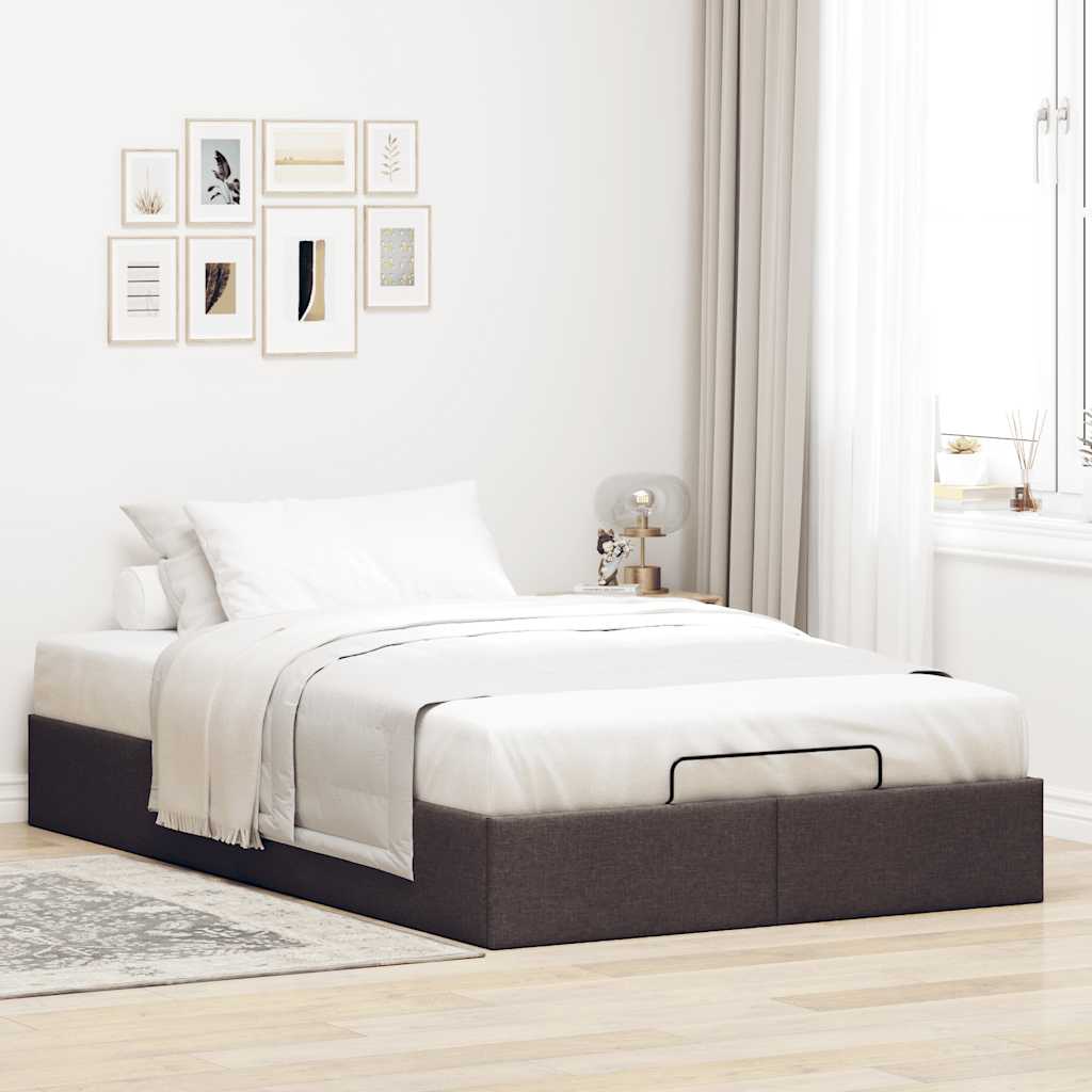 Ottoman-Bett ohne Matratze Dunkelbraun 120x190 cm Stoff